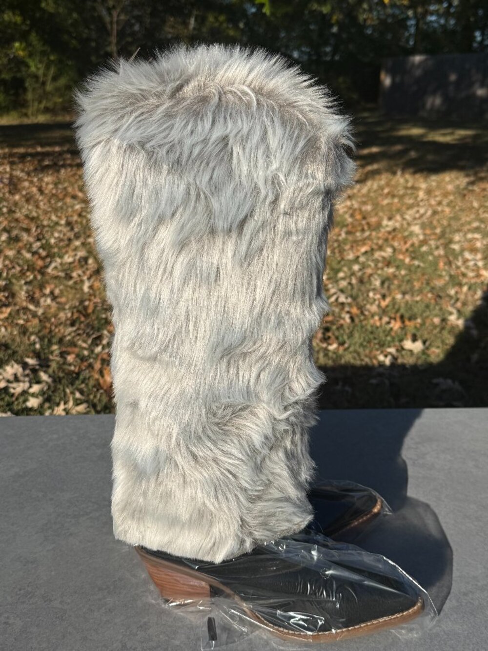Dingo Snuggles Womens 6.5 Black Gray Faux Fur Boots Y2K Western Cowgirl NWT 4440